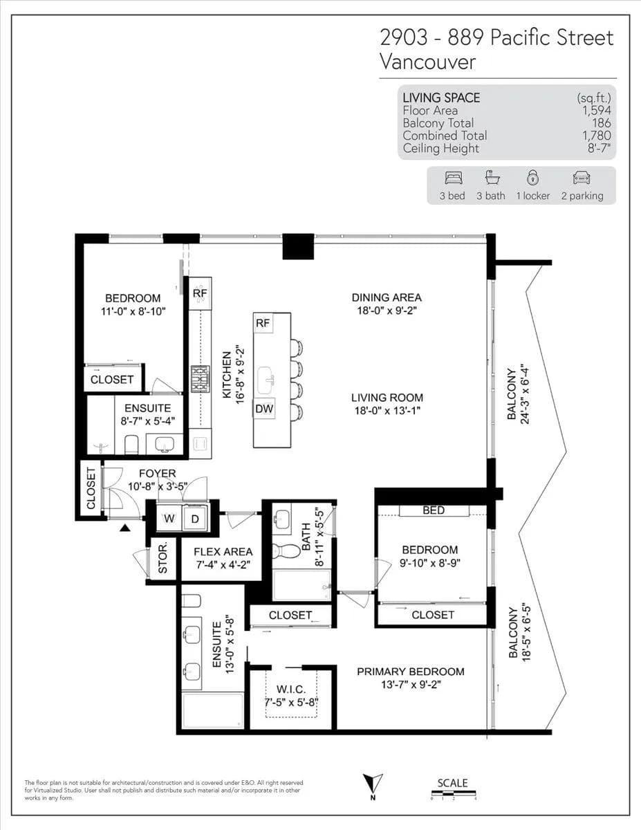 2903 889 Pacific Street, Vancouver, BC V6Z 1C3 — image 38